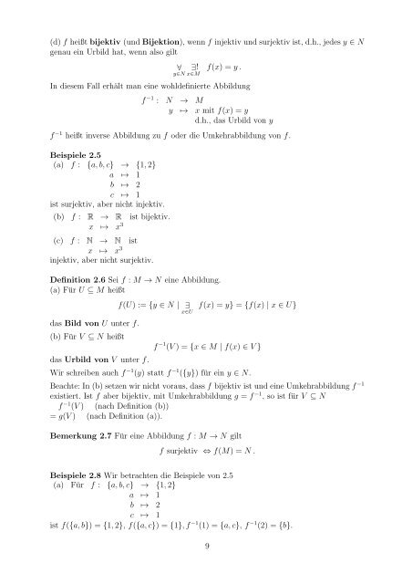 Vorlesungsskript - Mathematik