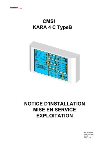 CMSI KARA 4 C Typeb NOTICE D'INSTALLATION MISE EN ...