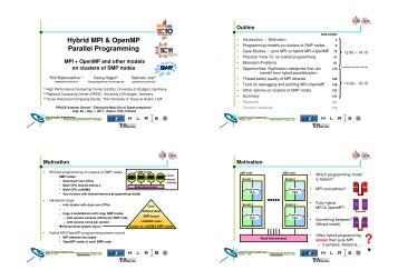 Hybrid MPI and OpenMP programming tutorial - Prace Training Portal