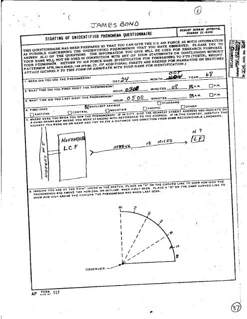 US Air Force Form 117s - The Minot AFB UFO case