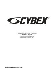 Cybex CX-445T/455T Treadmill Owner's Manual Cardiovascular ...