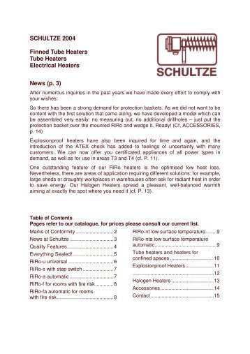 SCHULTZE 2004 Finned Tube Heaters Tube ... - Schultze RiRo