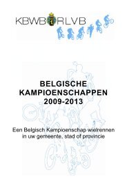 BELGISCHE KAMPIOENSCHAPPEN 2009-2013 - Kbwb