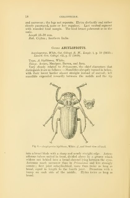 Coleoptera. Vol. I. [Longicornia. Part I.]