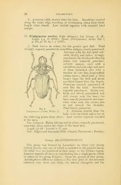 Coleoptera. Vol. I. [Longicornia. Part I.]