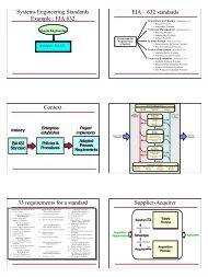 Systems Engineering Standards Example : EIA 632 EIA – 632 ...
