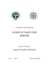 Ä°LÃHÄ°YAT FAKÃLTESÄ° DERGÄ°SÄ° - Ãukurova Ãniversitesi Ä°lahiyat ...