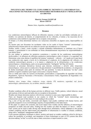 influencia del tiempo y el clima sobre el trÃ¡nsito y la seguridad vial