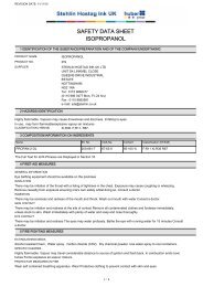 SAFETY DATA SHEET ISOPROPANOL - Stehlin Hostag UK