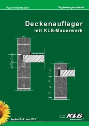 Deckenauflager mit KLB-Mauerwerk - OBW GmbH