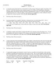 STATISTCS EXAM 4 Review Chapters 7.3 â 7.4, 8.1, 9 - 10 1a. A ...