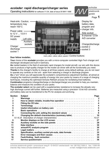 ecolader: rapid discharger/charger series - Schulze Elektronik GmbH