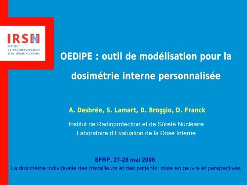 outil de modélisation pour la dosimétrie interne personnalisée - IRSN