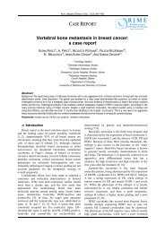 Vertebral bone metastasis in breast cancer: a case report - Rjme.ro