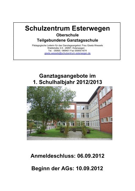 Schulzentrum Esterwegen Oberschule Teilgebundene ...