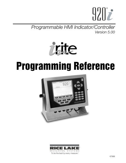 Indicators and Controllers  Rice Lake Weighing Systems