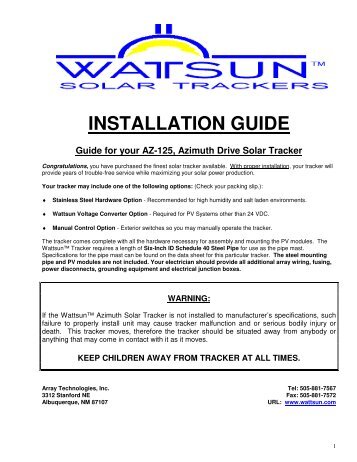 AZ-125 Install Manual