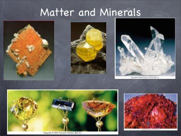 Matter and Minerals - Geology Home Page