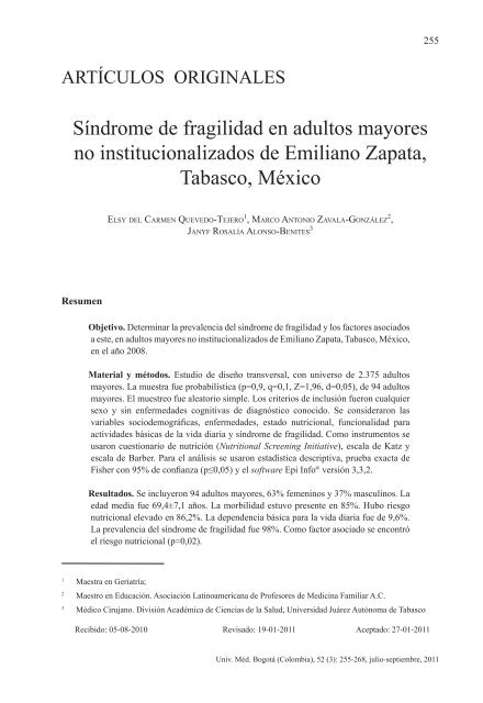 SÃ­ndrome de fragilidad en adultos mayores no institucionalizados ...