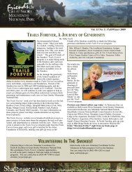 2009 ShaConage Newsletter - Friends of the Smokies