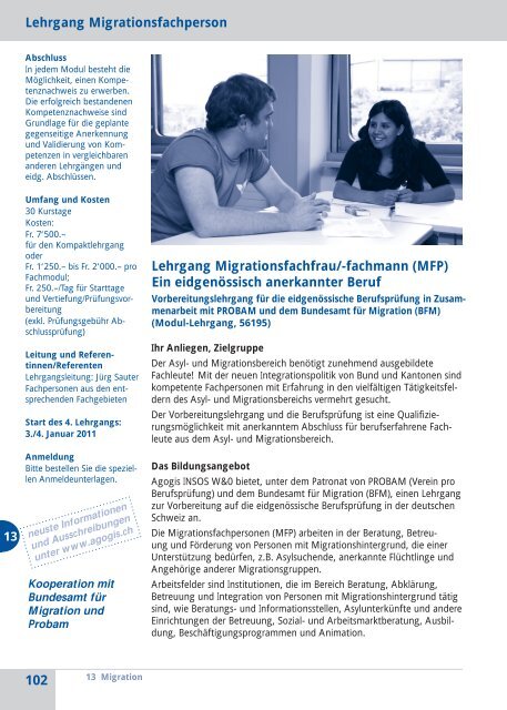 W eiterbildung Programm 2011 - Agogis