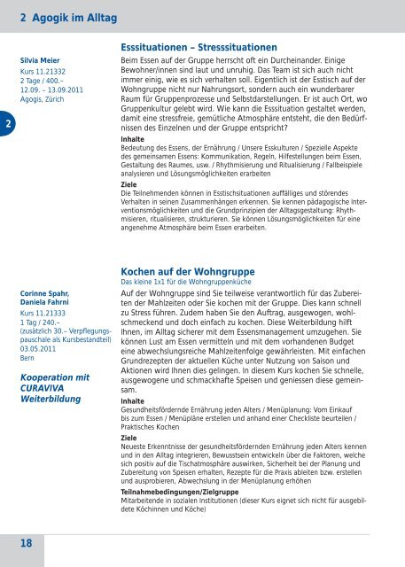 W eiterbildung Programm 2011 - Agogis