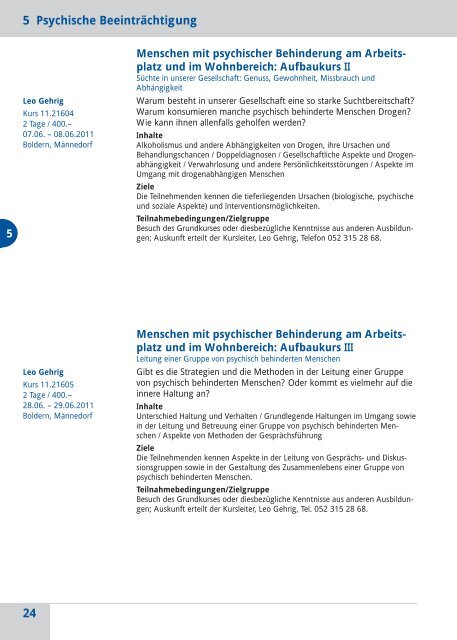 W eiterbildung Programm 2011 - Agogis