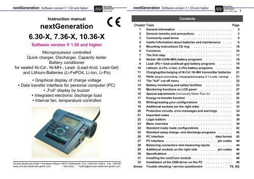 nextGeneration 6.30-X, 7.36-X, 10.36-X - Schulze Elektronik GmbH