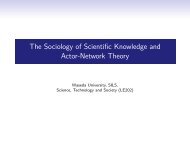 The Sociology of Scientific Knowledge and Actor-Network Theory