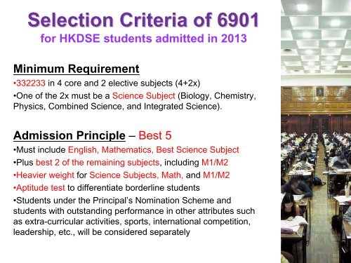 6901 BSc Admission Talk Presentation File - Faculty of Science, HKU