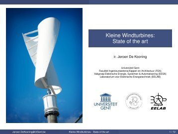 Kleine Windturbines: State of the art - Power-Link - Universiteit Gent
