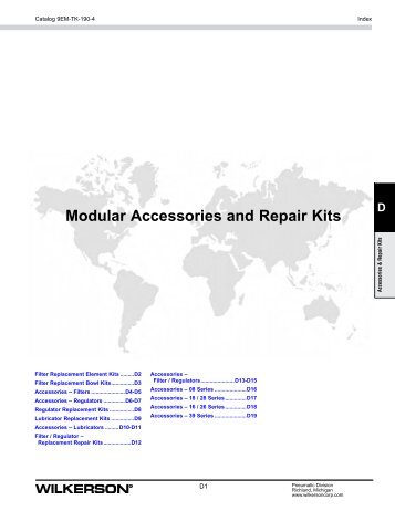 Accessories & Repair Kits - Wilkerson Corporation