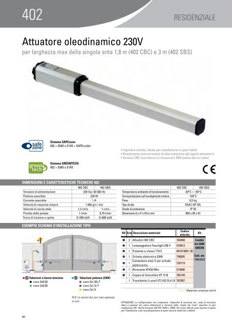 Attuatore oleodinamico 230V - Faac