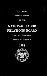 Operations In Fiscal Year 1988 - National Labor Relations Board