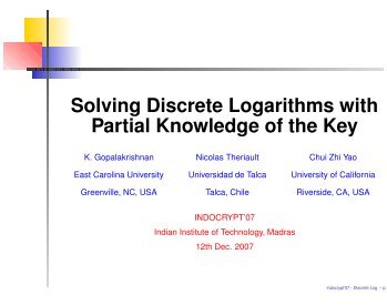 Solving Discrete Logarithms with Partial Knowledge of the Key
