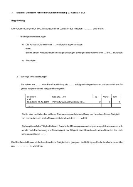 Allgemeine Verwaltungsvorschrift zur Bundeslaufbahnverordnung