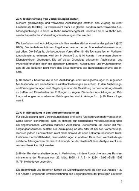 Allgemeine Verwaltungsvorschrift zur Bundeslaufbahnverordnung