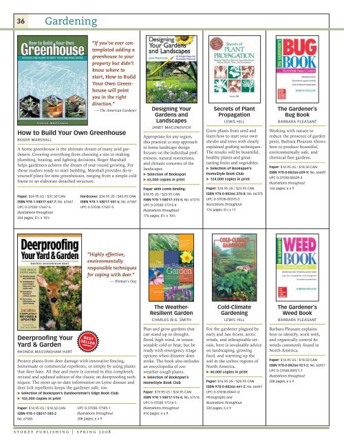 Books for Country Living â€¢ Spring 2008 - Workman Publishing