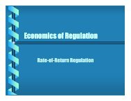 Lecture Notes #9 Rate of Return Regulation