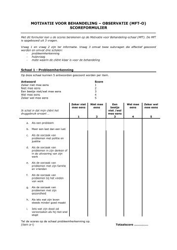 motivatie voor behandeling â observatie (mft-o ... - Vad.be