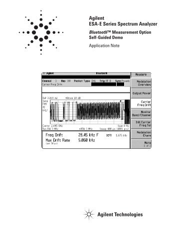 Agilent ESA-E Series Spectrum Analyzer: Bluetooth ... - MetricTest