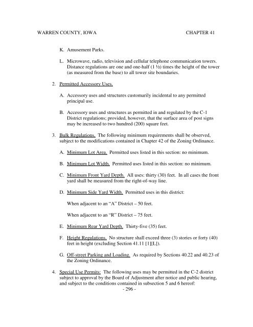 Zoning - Districts and Boundaries - Warren County