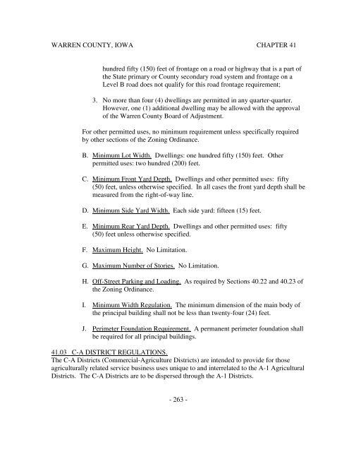 Zoning - Districts and Boundaries - Warren County