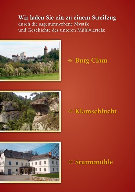 Burg Clam Klamschlucht SturmmÃ¼hle - MÃ¼hlviertel pur