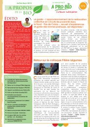 Newsletter Juillet Août 2012 - A PRO BIO