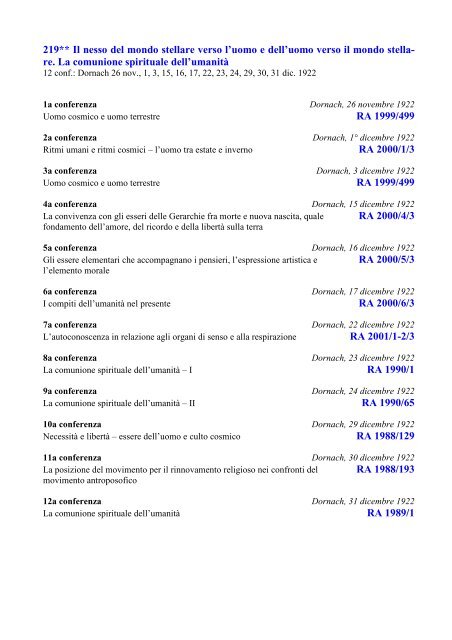 Sommario degli indici - 1a Edizione - Libera Conoscenza