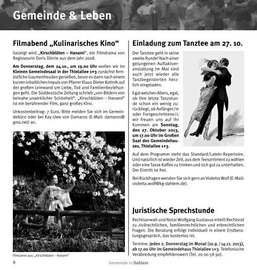 Gemeinde & Leben - Evangelische Kirchengemeinde Berlin-Dahlem