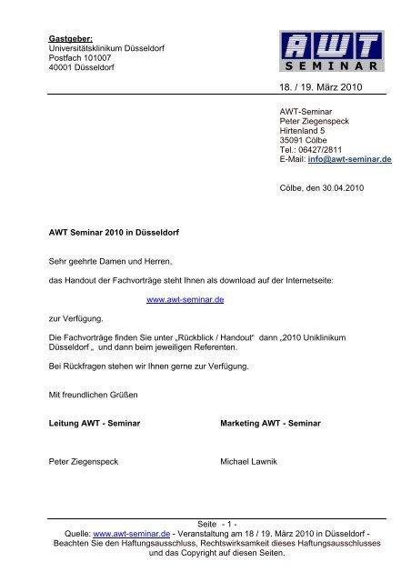 Download Handout (PDF) - AWT-Seminar