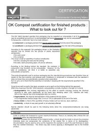 CERTIFICATION OK Compost certification for finished products ...