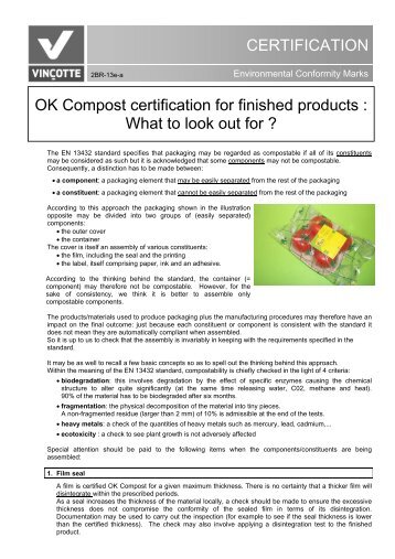 CERTIFICATION OK Compost certification for finished products ...